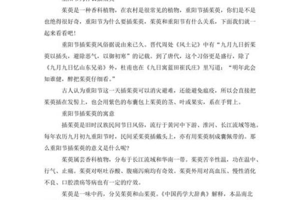 重阳节的意义与相关习俗介绍