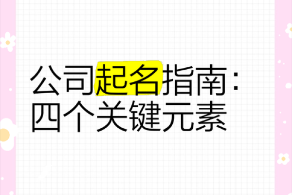 解析公司起名格式的关键要素和注意事项