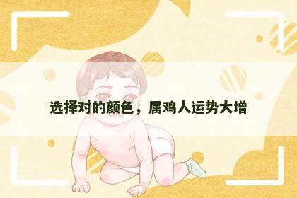 选择对的颜色，属鸡人运势大增