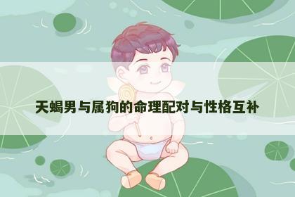 天蝎男与属狗的命理配对与性格互补