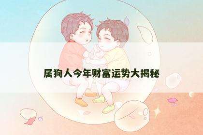属狗人今年财富运势大揭秘