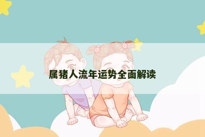 属猪人流年运势全面解读