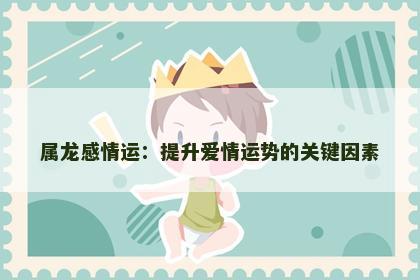 属龙感情运：提升爱情运势的关键因素
