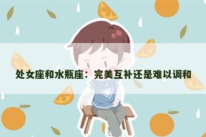 处女座和水瓶座：完美互补还是难以调和