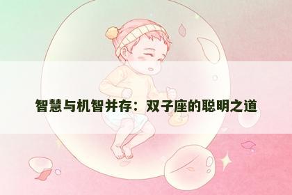智慧与机智并存：双子座的聪明之道