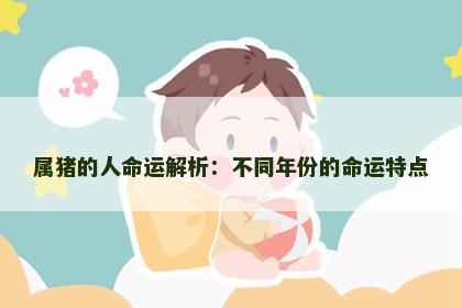 属猪的人命运解析：不同年份的命运特点