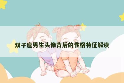 双子座男生头像背后的性格特征解读