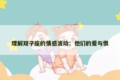 理解双子座的情感波动：他们的爱与恨