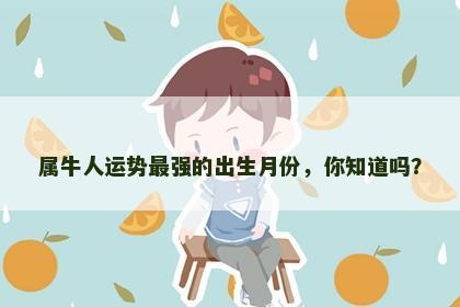 属牛人运势最强的出生月份，你知道吗？