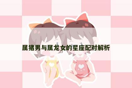 属猪男与属龙女的星座配对解析