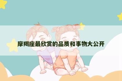 摩羯座最欣赏的品质和事物大公开