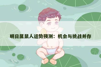 明日属鼠人运势预测：机会与挑战并存