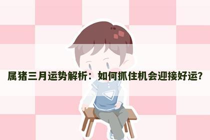 属猪三月运势解析：如何抓住机会迎接好运？