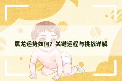 属龙运势如何？关键运程与挑战详解