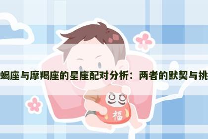 天蝎座与摩羯座的星座配对分析：两者的默契与挑战