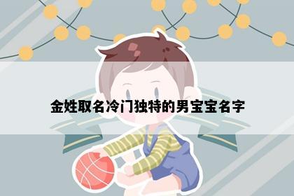 金姓取名冷门独特的男宝宝名字