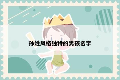 孙姓风格独特的男孩名字