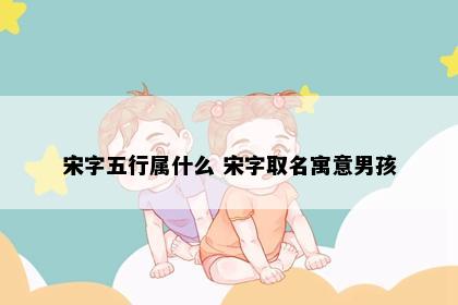 宋字五行属什么 宋字取名寓意男孩