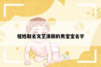 程姓取名文艺清新的男宝宝名字